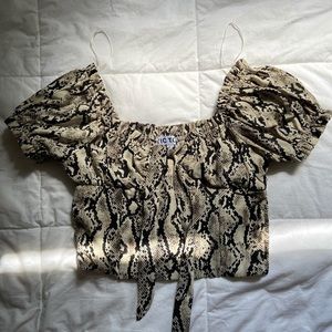 snake skin-patterned corset top
